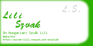 lili szvak business card