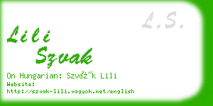 lili szvak business card